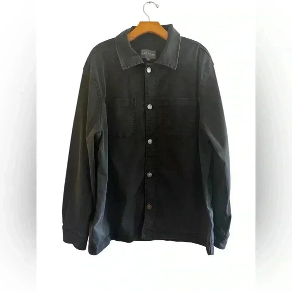 SLATE & STONE MEN  DENIM WORKWEAR COTTON BLEND WASHED BLACK JACKET. SIZE XL - Picture 3 of 16
